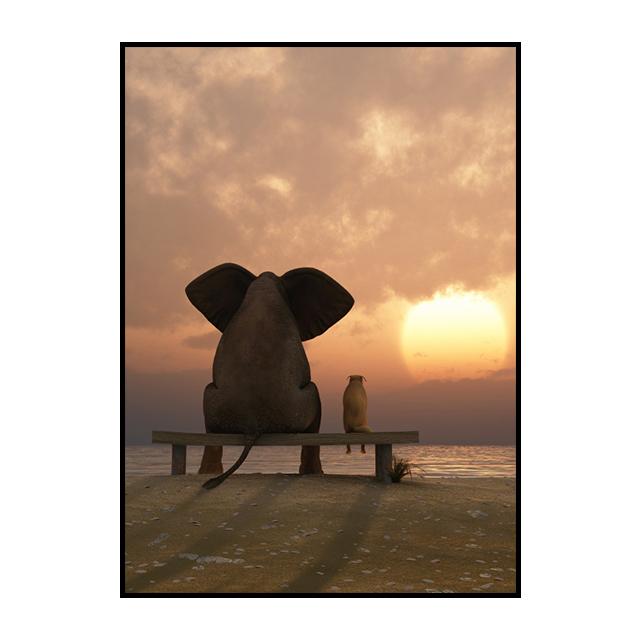 

Слон Воздушный шар Животное Плакат Скандинавский Мультяшный Стиль Декоративные Картины Настенные Картины Современный Декор Домашней Комнаты Картина На Холсте Без Рамы 21*30cm No Frame