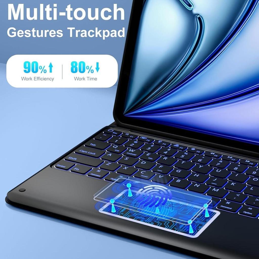 iPad Air 11" Keyboard Case: Compatible with 10th/11th Gen, Magic Keyboard, Backlit, Magnetic, Pencil Holder.