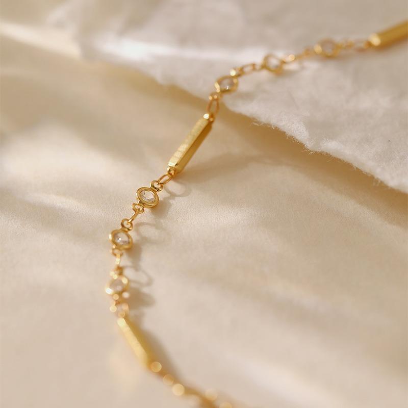 K Gold Plated Simple Stackable Versatile Geometric Women Anklet