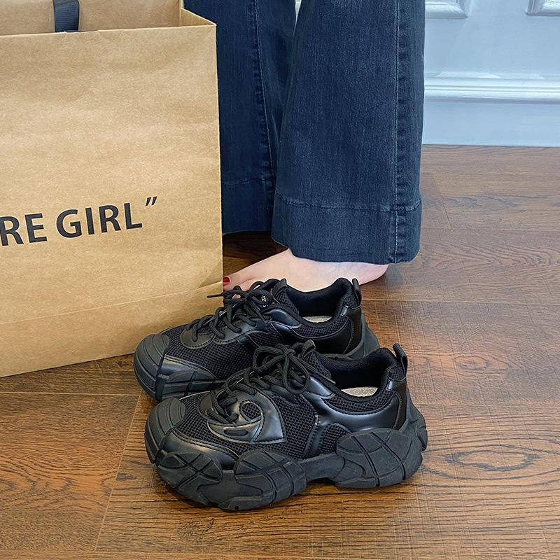 Mesh Forrest Gump shoes women's 2025 summer new thin thick-soled breathable casual moral training shoes heightening sports dad shoes