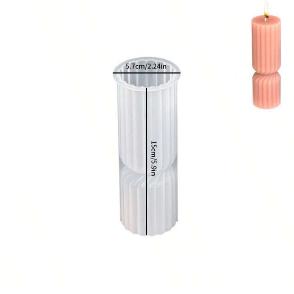 3D Cylindrisk Ljus Silikonform i Nordisk Stil Aromaljus Tillverkning DIY Gips Harts Hantverk Gjutformar Hem Bordsdekor