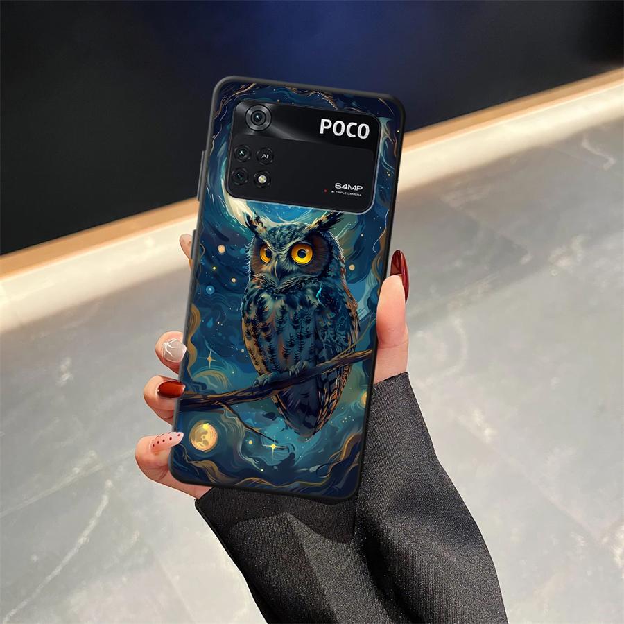Hülle für Xiaomi Poco F8 C75 F3 C71 M3 M4 M7 C50 M5 F1 C61 X3 X4 X5 X7 Pro Funda Handyhülle Fantasy Eule