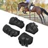 Horse Front Hind Leg Boots Shock Absorption Breathable Open Front PU   Horse Tendon Boots for Jumping Show Riding