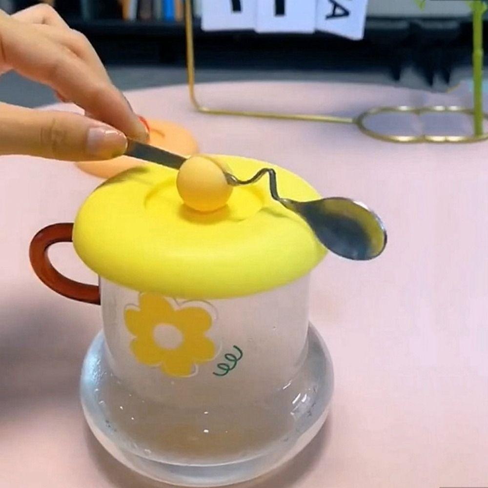 Non-toxic Water Cup Lid Round Universal Coffee Mug Sealed Cap Silicone Cup Cover  Coffee Cup