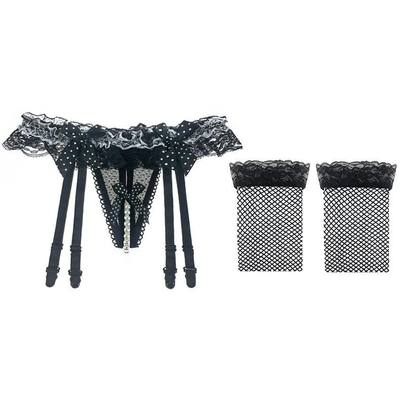 Sex Socks Clip Lace Garter Belt Sexy Transparent Garter Net Stockings Set Stockings Ultra-thin Temptation T-pants