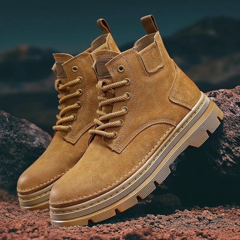 Fashion Ankle Boots For Men 2024 Autumn Man Casual Sneakers Non Slip Mens Work Short Boots Wear-Resistant Fashion Ankle Snow Boots