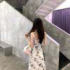 New Chinese ink butterfly printing suspender dress femininity high-end long skirt 2026 summer new