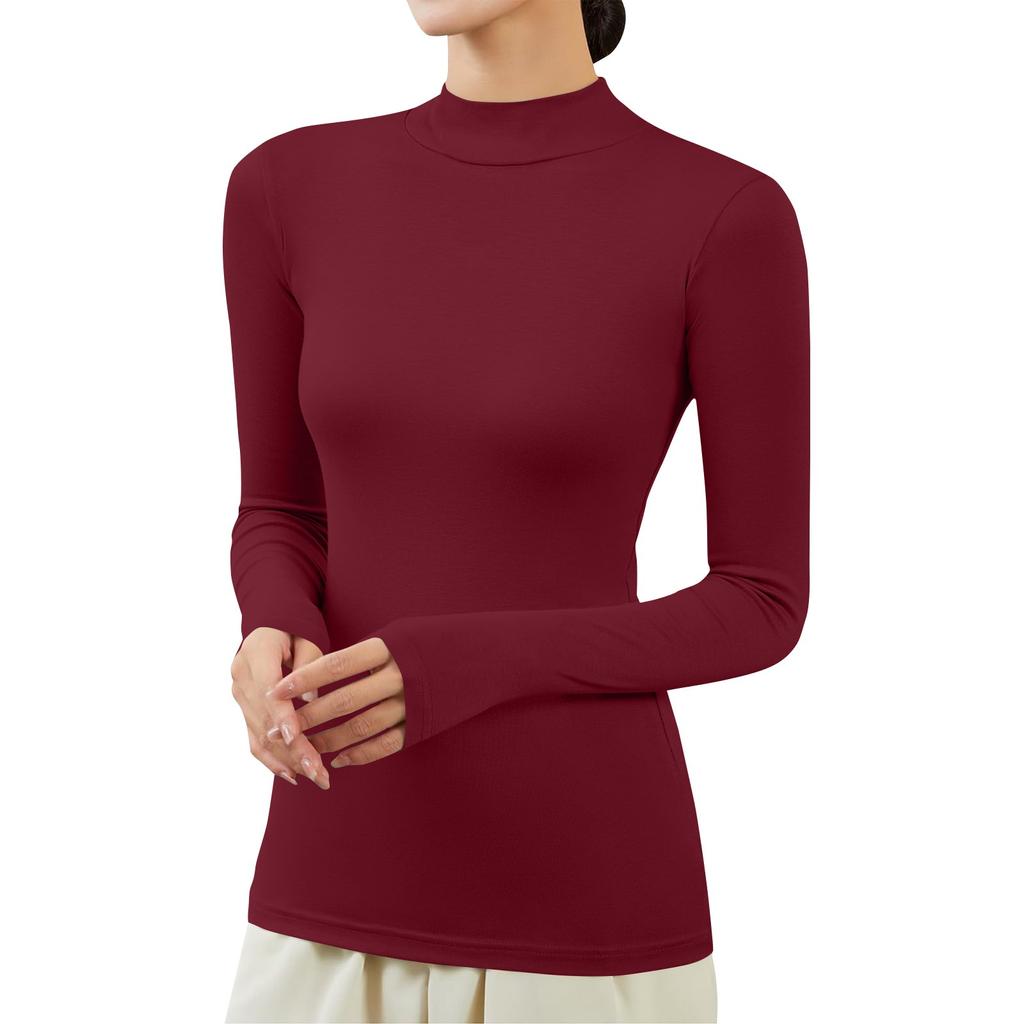 Women's Fashion Winter Solid Colour Long Sleeve Fleece Thickened Top