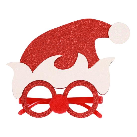 Seasonal Decorative Eyewear for Festivals Christmas Glasses, Glitter Party Glasses Frames, Novelty Elf Snowman Santa Claus Holiday Favors Children