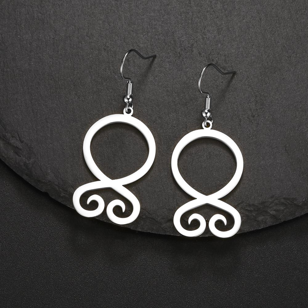 Dawapara Trollkors Troll Cross Dangle Earrings Scandinavian Protective Runes Norse Amulet Stainless Steel Jewelry
