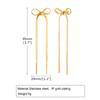 Punk  Long Tassel Bowknot Earring Female Gold Color Stainless Steel Big Bow Stud Earrings For Women Jewelry Gift 2025
