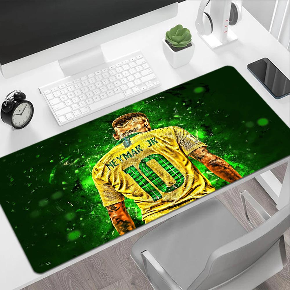 Neymar Jr. Soccer Legend Large Mouse Pad Office Mouse Mats Computer Desk Mat Non-Slip Rubber Bottom Office and Gaming Desk Decoration
