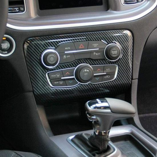 Carbon Fiber Central Control Switch Radio AC CD Panel Trim for Dodge Charger 15+