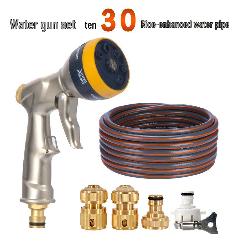 High-Pressure Car Wash & Garden Hose Nozzle with Brush - Multi-functional for Rinsing, Watering, and Cleaning.