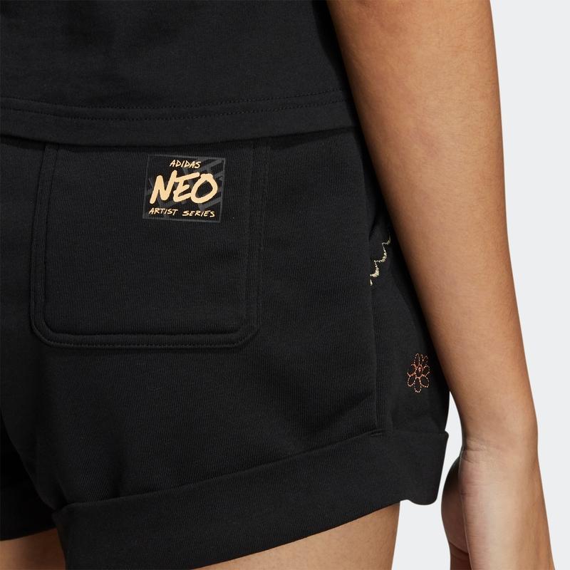 Adidas Neo Solid Color Fitness Shorts Women Shorts Black HF7322