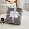 Solid Grey Flannel Blanket - Soft Warm Throw for Adult Children Bed Sofa