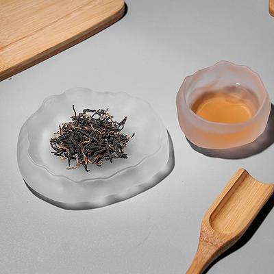 1pc  Simple Style Glass Cup Tasting Transparent/Frozen Tea Cups White Wine Cup Kongfu Master Teacup Tea Cup and Tea Mat 2 Style