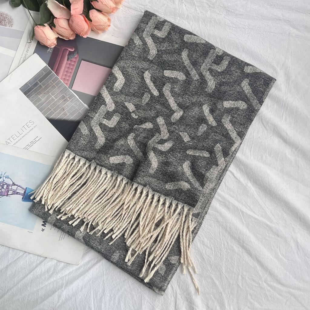 Winter Scarf for Women High End Fashion Houndstooth Shawl  Long Tassel Imitation Cashmere Men's Warm Scarf