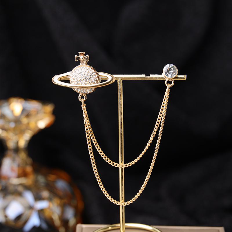 Baroque Rhinestone Pearl Corsage Necklace Brooch - Retro British Court Suit Accessory
