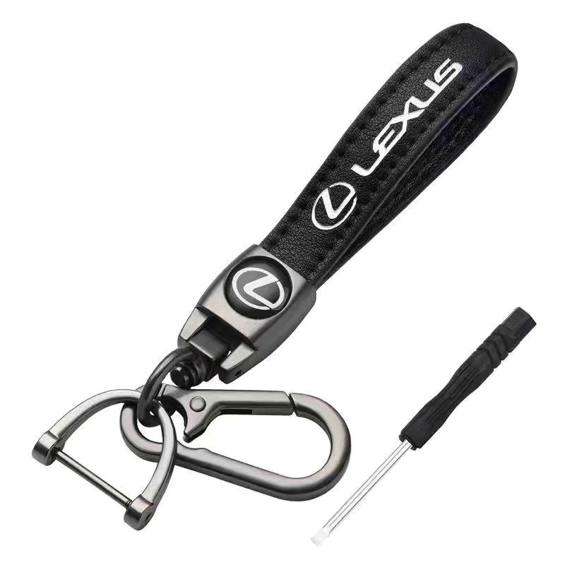 

Leather Car Keychain Horseshoe Buckle Key Ring Pendant Gift For Lexus ES300 RX330 RX300 GS300 IS250 IS200 CT200h NX RX Accessory