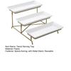 3-Tier Serving Tray Tiered Food Serving Platter Reusable Space-Saving Party Fruit Dessert Cupcake Display Holder with Metal Stand
