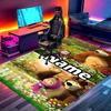 Custom Name Personalized Masha and The Bear Print Carpet, Versatile Home Decor Rug, for Playroom, Apartment, Balcony, Entryway, Hallway Gift
