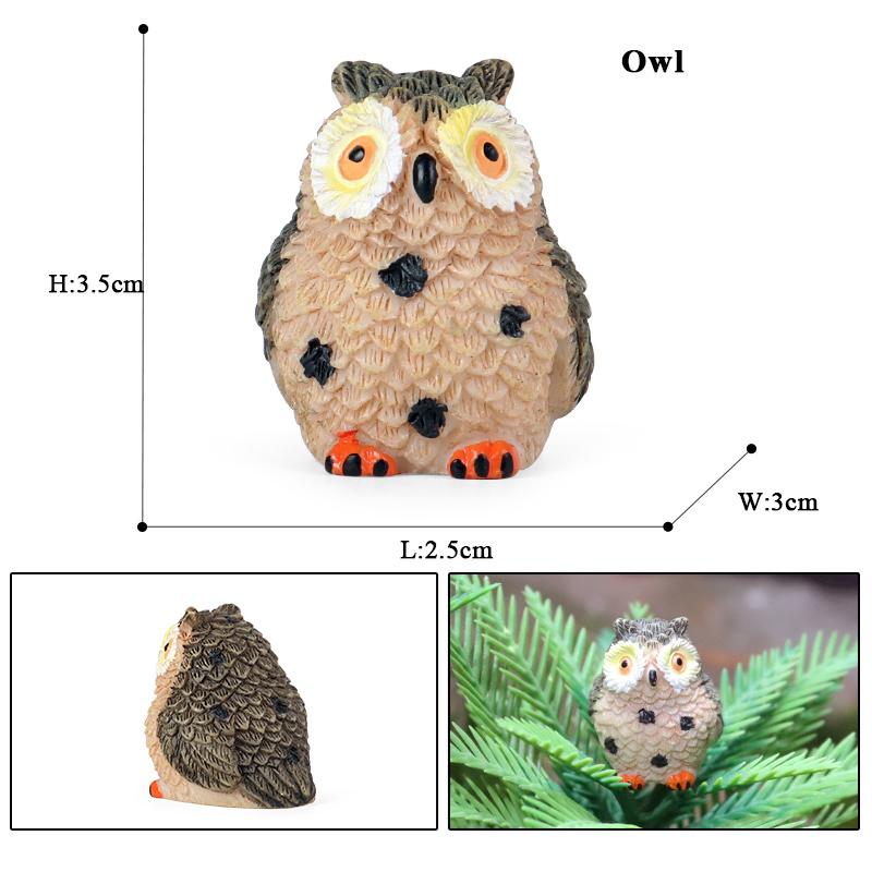 Oenux Forest Bird Animals Wild Ostrich Magpie Owl Crow Flamingos Figurines Action Figure PVC Garden Decoration Miniature Kid Toy