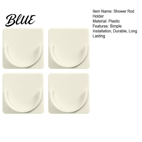 Secure Bond Shower Load-bearing Wall with Strong Holder 4Pcs Curtain Rod Adhesive Waterproof Mount Easy