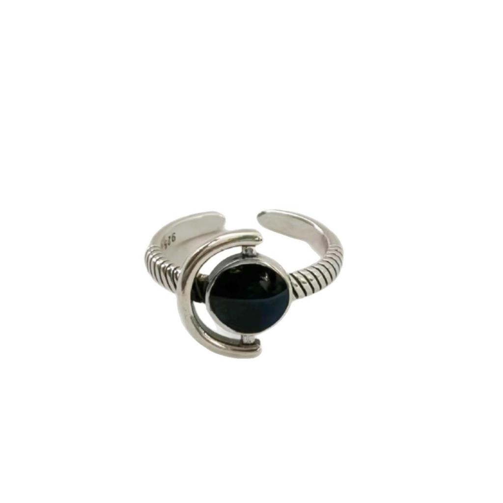 Unisex Retro Distressed Geometric Open Ring with Creative Drip Glue - Korean Style