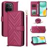 For Honor X6c 4G Case with Shoulder/Wrist Strap Leather Phone Cover Stand Wallet