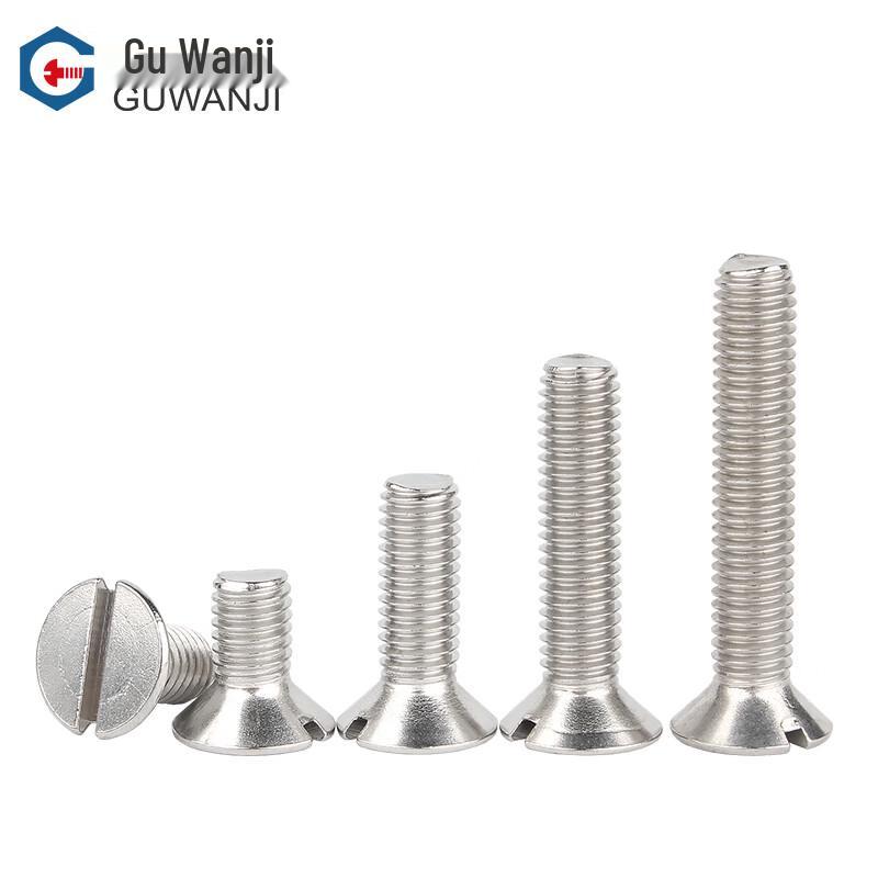 Guwanji 304 Stainless Steel Slotted Countersunk Flat Head Machine Screws