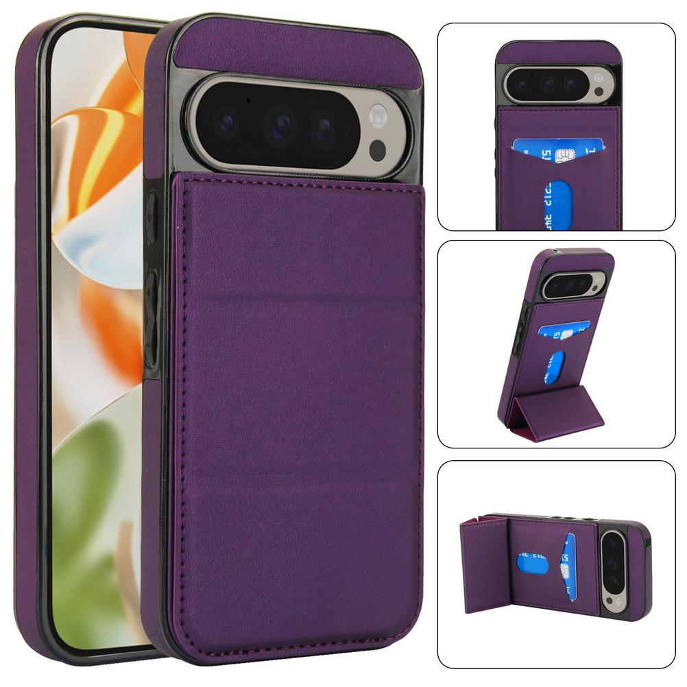 Leather Tri-fold Magnetic Stand with Credit Card Case For Google Pixel 9 Pro XL Pixel 9a 8A Pixel 8 Pro  Protect Cover