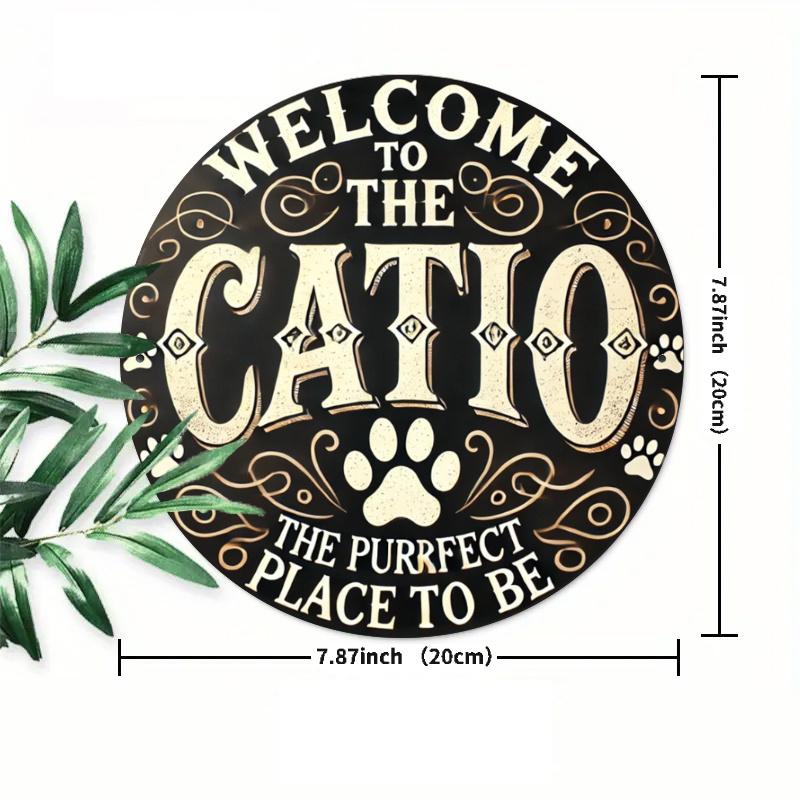 Rustic Iron Round Wall Art for Cat Enclosure & Home Decor