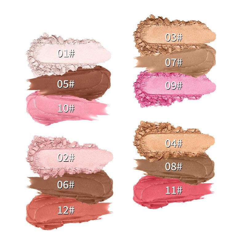 Silhouette Brightening Face Highlight Dreidimensionaler Contouring Concealer Mehrfarbiger Contouring Stick