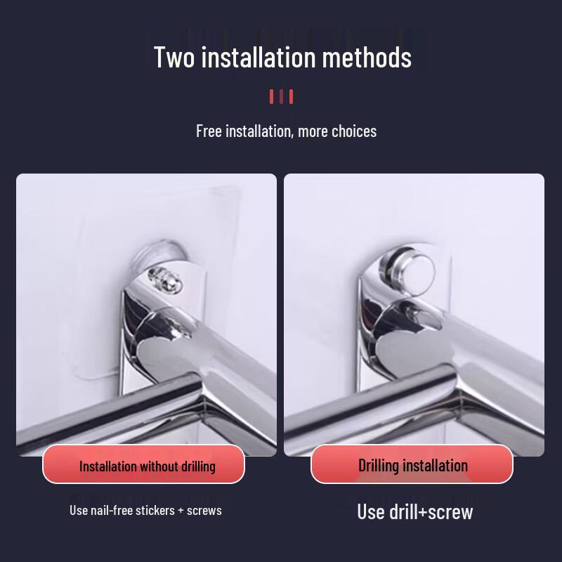 Jingwanhui Bathroom Stainless Steel Towel Rack and Storage Shelf