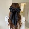 Solid Bow Ribbon Hair Clips Women Elegant Bowknot Satin Hairpins Barrettes Girls Ponytail Clip Wedding Bridal Accessories