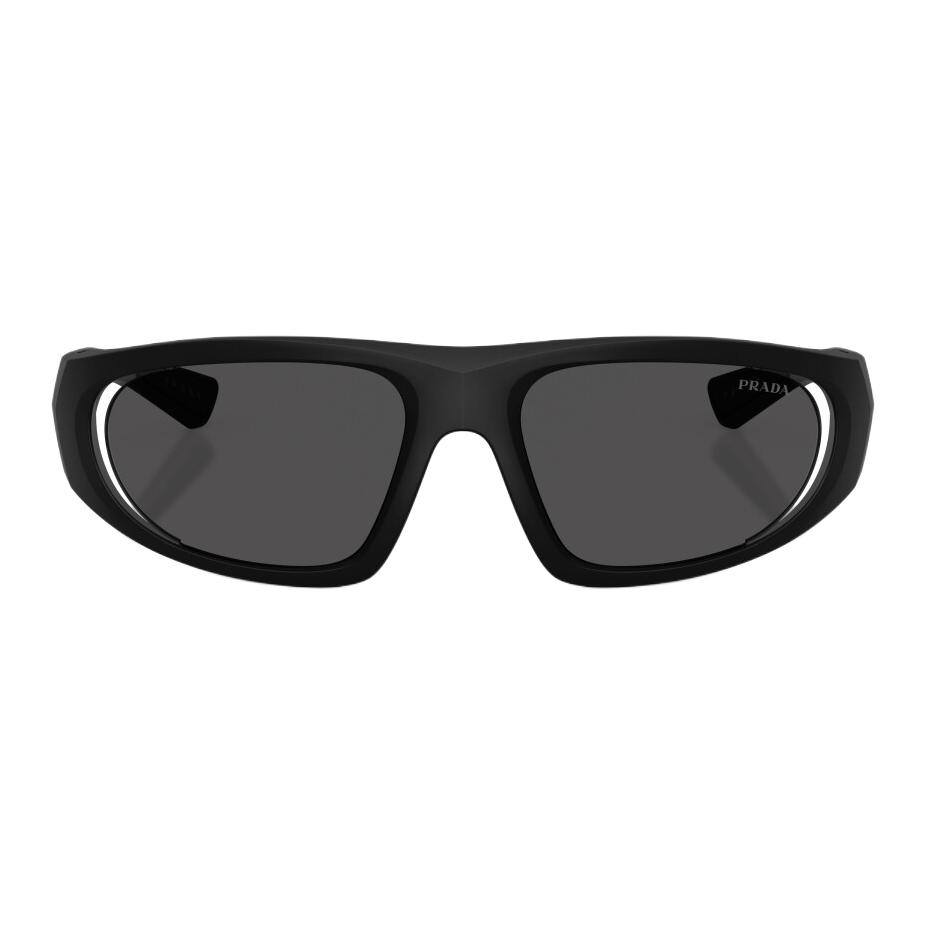 Prada Logo Design Nylon Irregular Shape Sunglasses Men Sunglasses Black PSB03S1BO06F