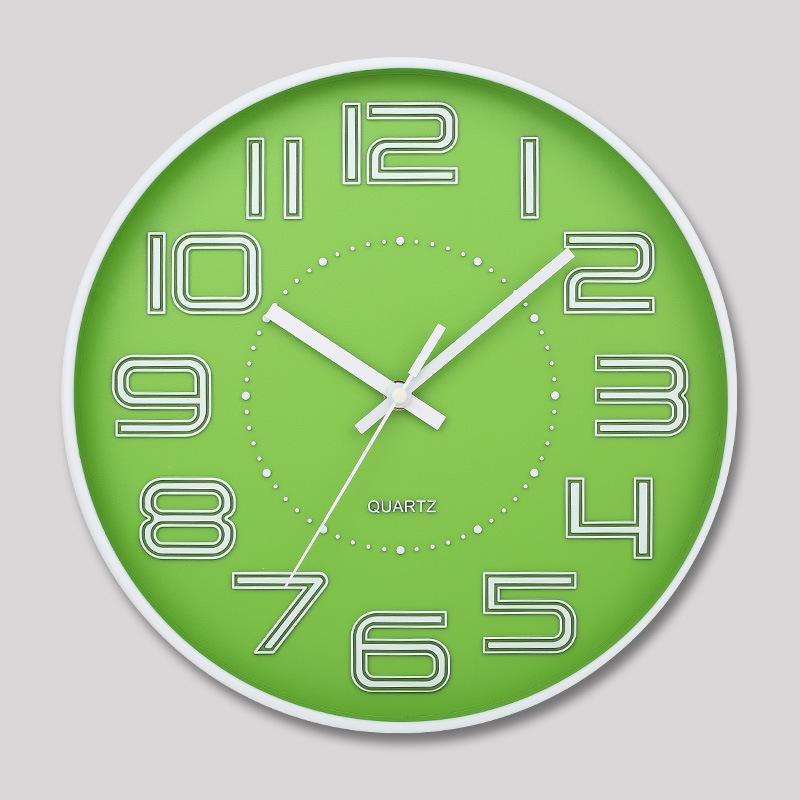 12 Inch 30CM Silent Wall Clock, Creative and Fashionable, Three-dimensional Digital Minimalist Clock for Home Living Room