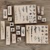 22 Stück Vintage Pflanzen- und Blumen-Tagebuchstempel, Holzstempel für Scrapbooking, Kartendekoration, Prägung, Basteln, Standardstempel