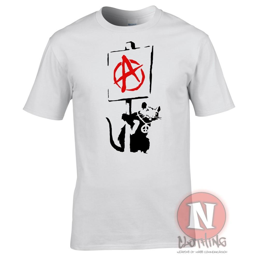 Banksy Anarchy Rat TShirt Anarchist Stencil Art Tee Shirt Punk Rat Political 2XL