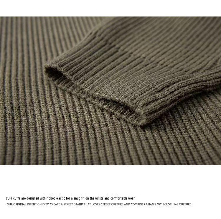Men's 2025 Autumn/Winter Trendy Casual Knitwear – Versatile Fake Two-Piece Long Sleeve