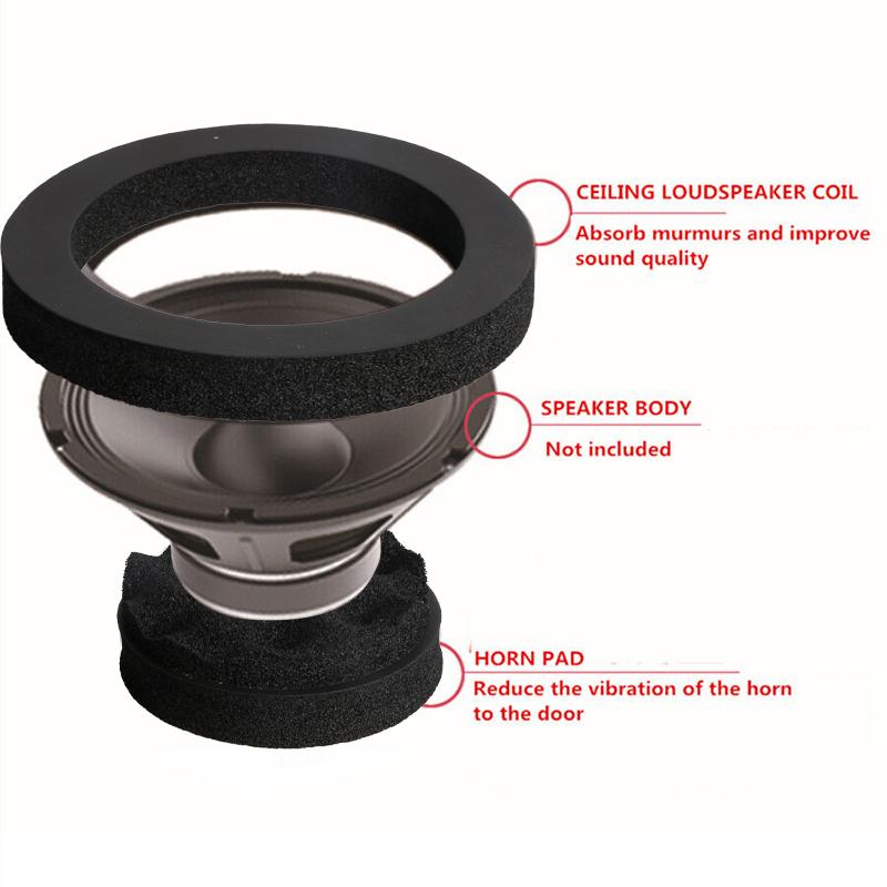4Pcs 6.5 Inch Car Universal Speaker Ring Soundproof Cotton, Enhance The Sound Effect