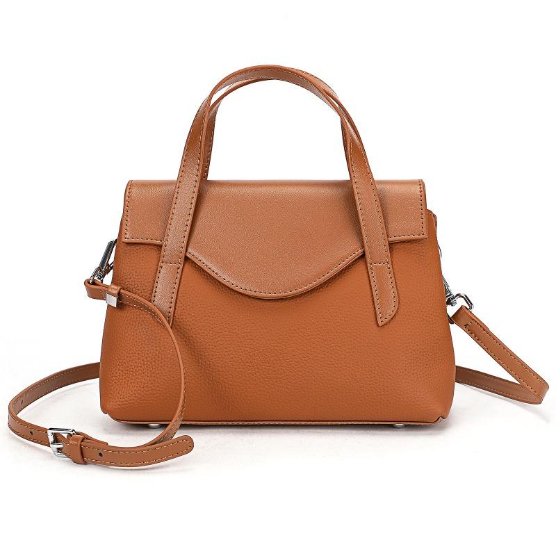 Genuine Leather Simple Ladies' Handbag Top Layer Cowhide Single-shoulder Bag Casual Crossbody Bag