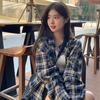 Women's Retro Korean Style Plaid Shirt - Loose, Long Sleeve Cardigan for Spring/Summer