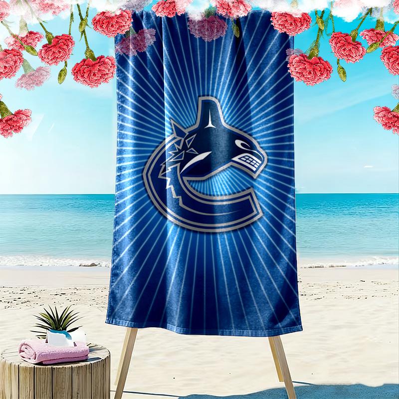 VANCOUVER CANUCKS Print Beach Towel, Large Soft Quick Dry Towel for Beach Camping Swimming