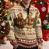 Men's Sweatshirt with Funny Christmas Print, Long Sleeve Pullover Top