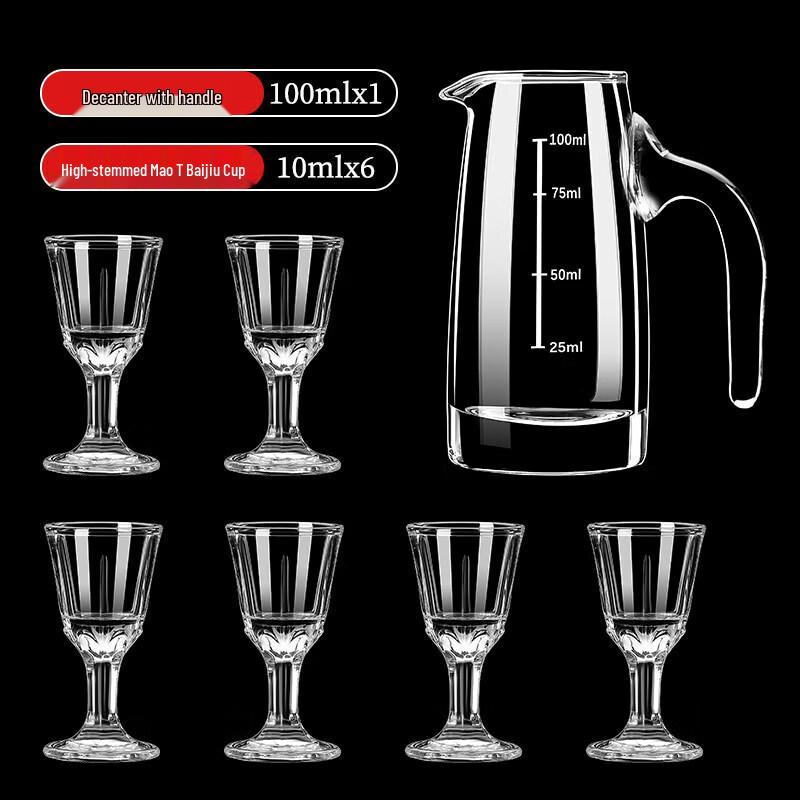 Handmade Glass Baijiu Dispenser & Shot Glass Set