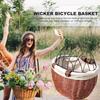 Bicycle Basket Rattan Wicker Bike Front Basket for Small Dogs Cats Pet Carrier Bag Waterproof for Camping Cycling Accessories