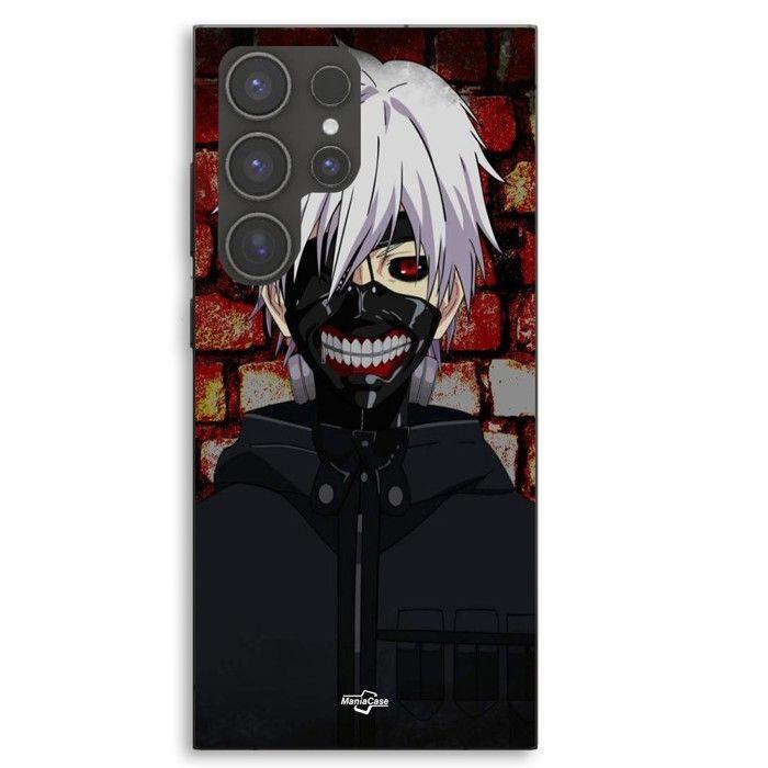Phone Case - MANIACASE - Samsung Galaxy S23 Ultra - Silicone TPU - Tokyo Ghoul (Kaneki Ken) - Black