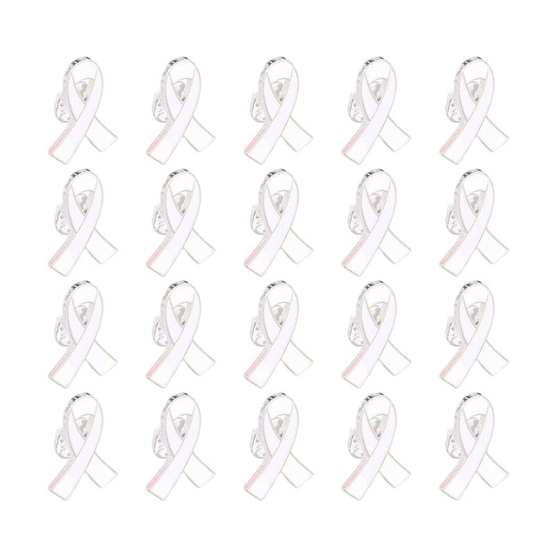 Brože s mašlí ze slitiny pro dobrovolníky Balení 20 ks Brož pro povědomí o rakovině Charitativní šperky Dárky